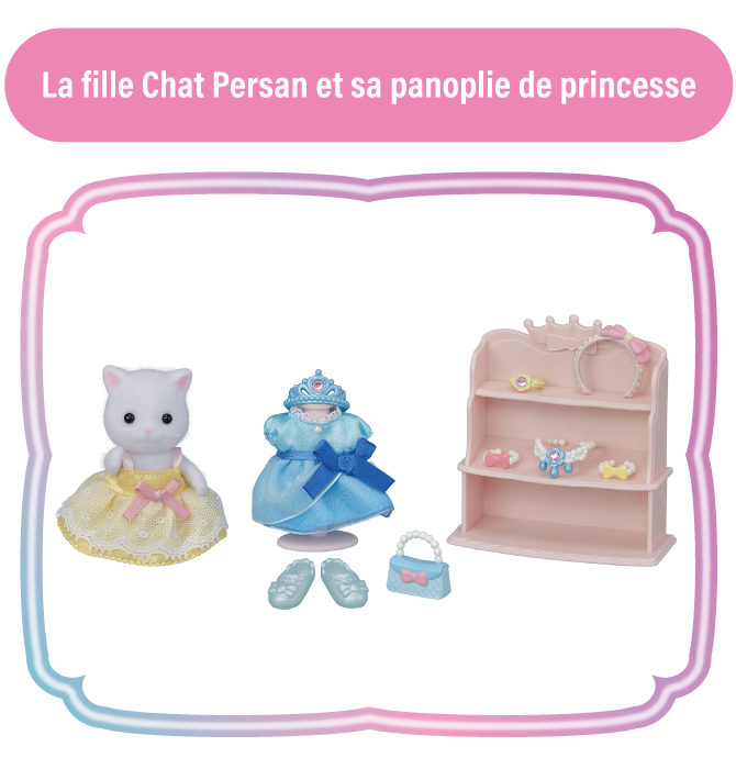 La fille Chat Persan et sa panoplie de princesse