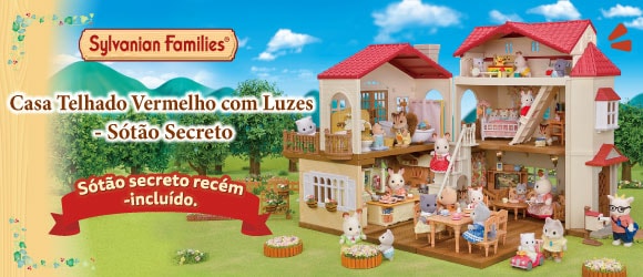 Sylvanian Families Casa Telhado Vermelho com Luzes - Sótão Secreto