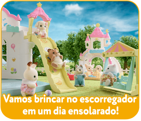 Vamos brincar no escorregador em um dia ensolarado!