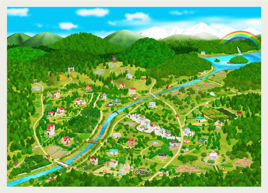 Mapa wioski w krainie Sylvanian Families