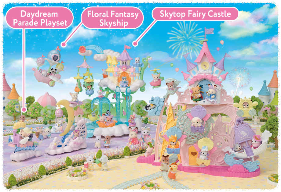 Daydream Parade Playset、Floral Fantasy Skyship、Skytop Fairy Castle