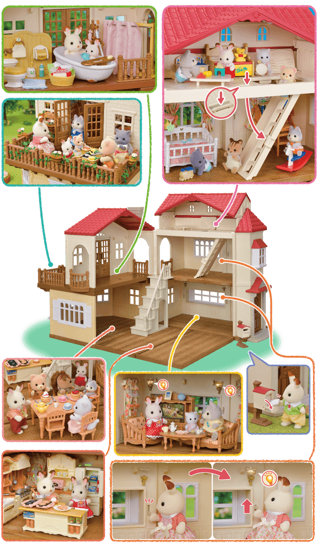 La grande maison éclairée et sa pièce secrète │ Sylvanian Families