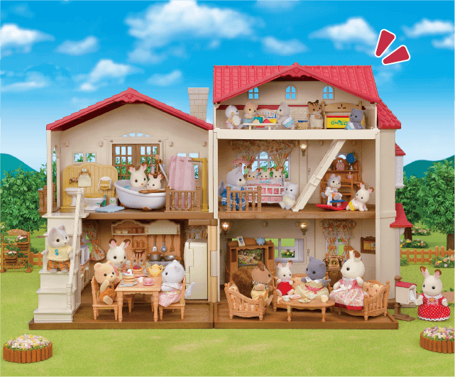 Les Sylvanian Families ont installé le sapin de Noël dans le salon. La  grande maison tradition éclairée …