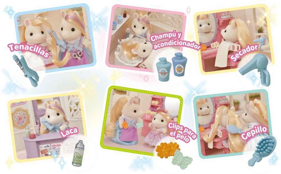SYLVANIAN Families 5643 – Salón De Belleza De Los Pony, Casa De Muñecas Con Diseños Elegantes Y Detallados