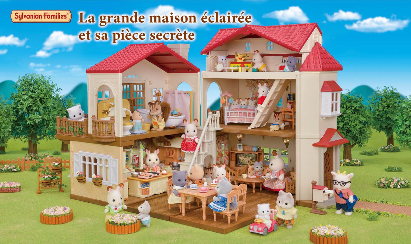 La grande maison éclairée et sa pièce secrète │ Sylvanian Families