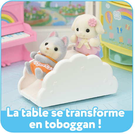 La table se transforme en toboggan !