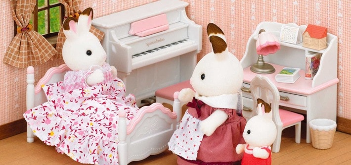 Le papa lapin chocolat et salon - Sylvanian Families