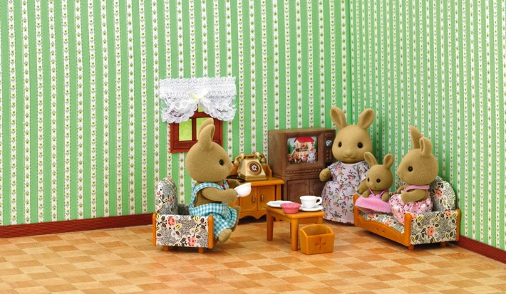 Country Living Room Set with Rabbit Mother - 8