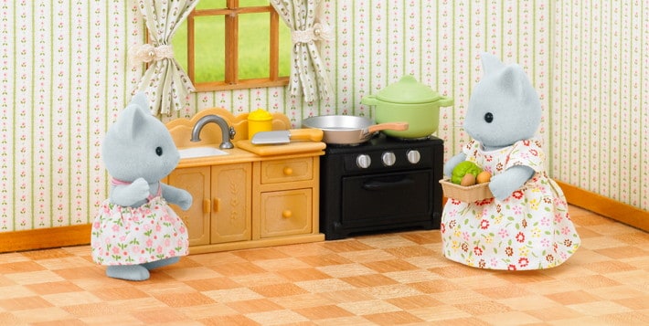 Country Kitchen Set with Cat Sister - 7