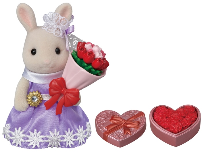 La grande soeur lapin crème et son bouquet de fleurs - 8