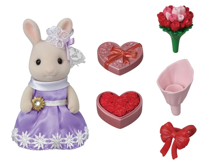 La grande soeur lapin crème et son bouquet de fleurs - 8