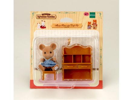 Sylvanian Families Calico Critters Brown Mouse Sister with Desk Set 