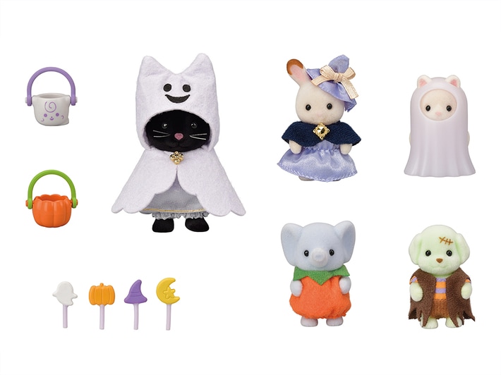 新品　シルバニア　ハロウィンナイトパレード＆マシュマロネズミのハロウィンハウス