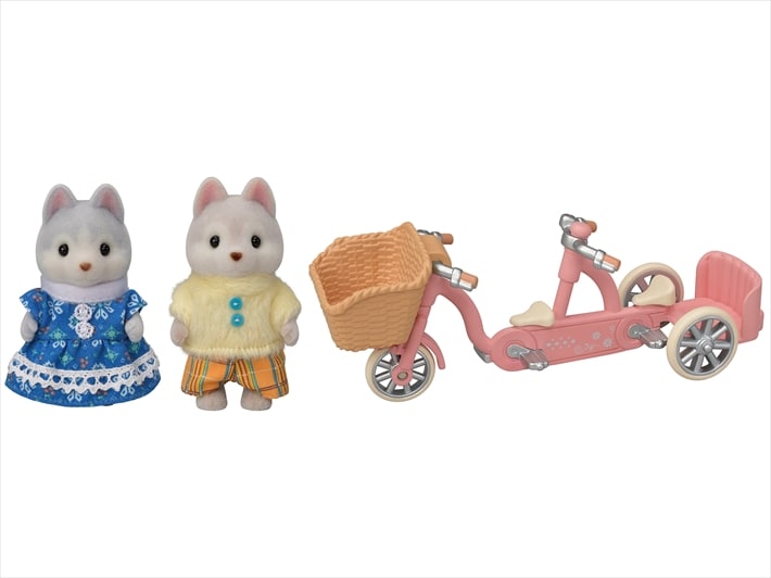 Pieski Husky na rowerze zestaw z figurkami - 9