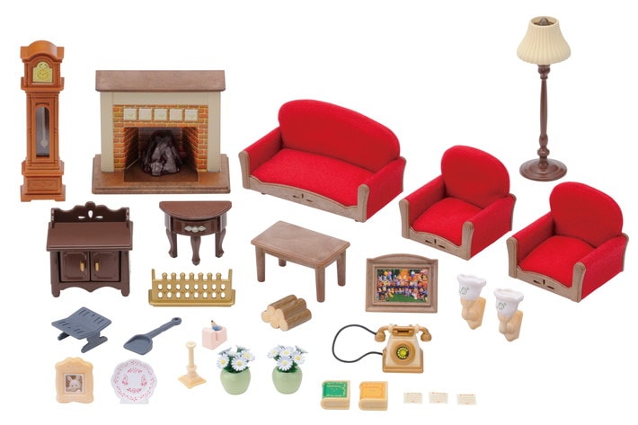 Figure SYLVANIAN FAMILIES Living Room Furniture Sofa Multi Set Doll Accessory SB 