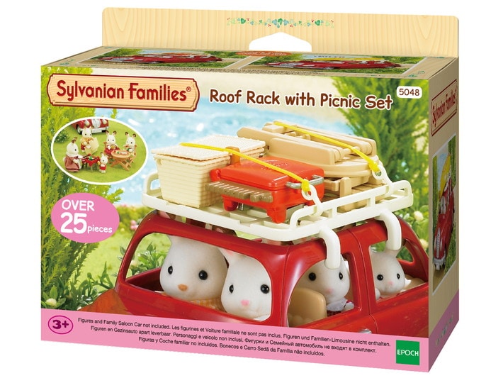 Sylvanian Families Picnic Van 6 Seater Pink with Roof Rack and Accessories 3+yrs 