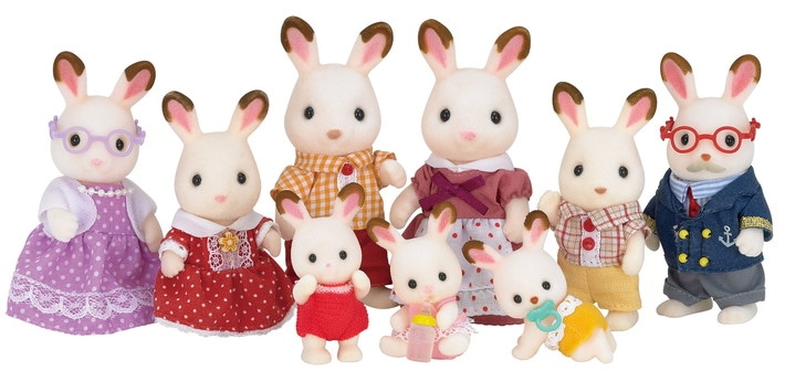 sylvanian families chocolate rabbit baby set
