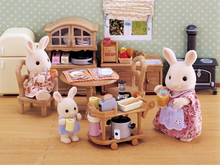 Sylvanian Families SF Kitchen Island Le meuble de cuisine et accessoires