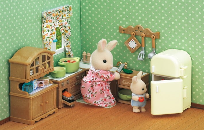 Kitchen Stove Sink Counter Set Sylvanian Families
