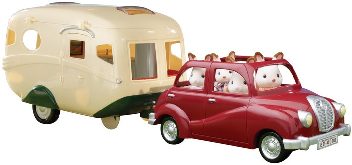 sylvanian families caravan and car best price