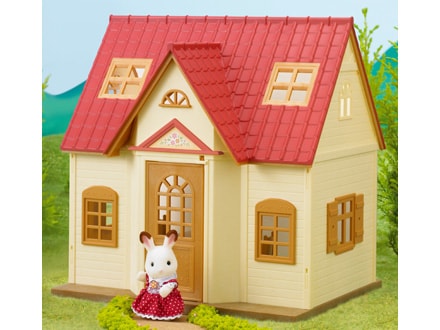 Sylvanian Family - Red Roof Cosy Cottage Starter Home With A Rabbit Figure  & Furniture - Call Us For Help And Advice On 0161 761 6608