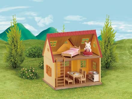 Sylvanian Family - Red Roof Cosy Cottage Starter Home With A Rabbit Figure  & Furniture - Call Us For Help And Advice On 0161 761 6608