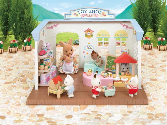 Conjunto de jogos de famílias sylvanian parque de diversões infantil,  figuras de jogos, conjuntos infantis, brinquedos