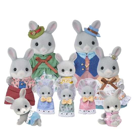 シルバニアファミリー　わたウサギ　バニティポーチ わたウサギファミリー セレブレーションセット | シルバニアファミリー