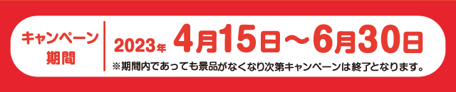 期間は4月15日土曜日から！なくなり次第終了！