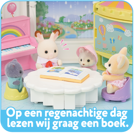 Op een regenachtige dag lezen wij graag een boek.