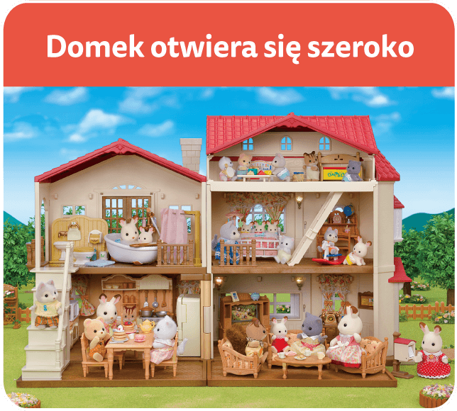 Domek otwiera się szeroko