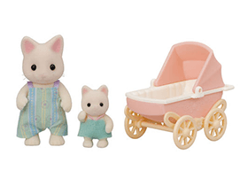 Conjunto Carrinho de Bebê - Papai e Bebê Gatos Primavera