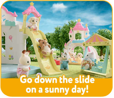 Let's ride a slide on a sunny day!