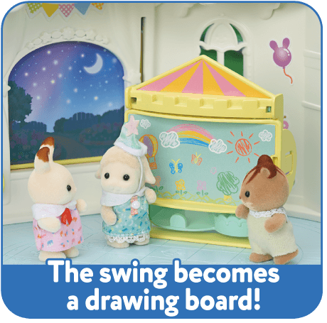 A swing can be turned into a drawing board!