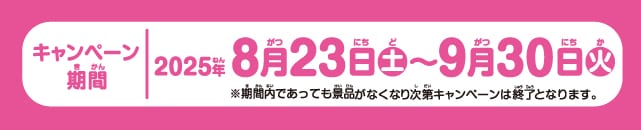 期間は8月23日土曜日から！なくなり次第終了！